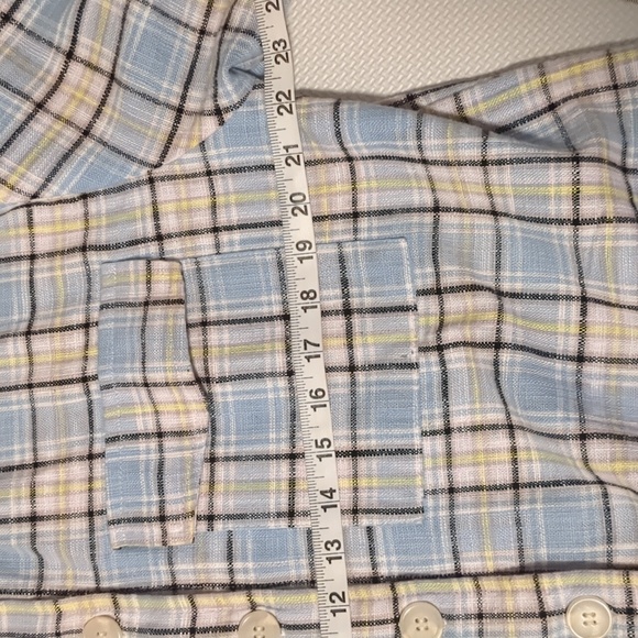 🎯FOREVER 21 Cotton Plaid Button up - M - Picture 5 of 7